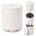 Airfind 3-in-1 Outdoor HDPE Umbrella Base, Cooler and Side Table with Water Bag and 2 Umbrella Hole for Patio, 15 x 15 x 17, White