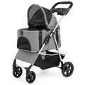 Airfind 3-in-1 Pet Stroller for Small Medium Dogs Foldable with Detachable Carrier, 26.5 lbs Capacity, 18.5in x 28.5in x 39.5in Footprint, Grey