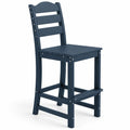 Airfind 30 Inches Counter Height HDPE Bar Stool with Backrest and Footrest, 360 lbs Capacity, HDPE Frame, Navy