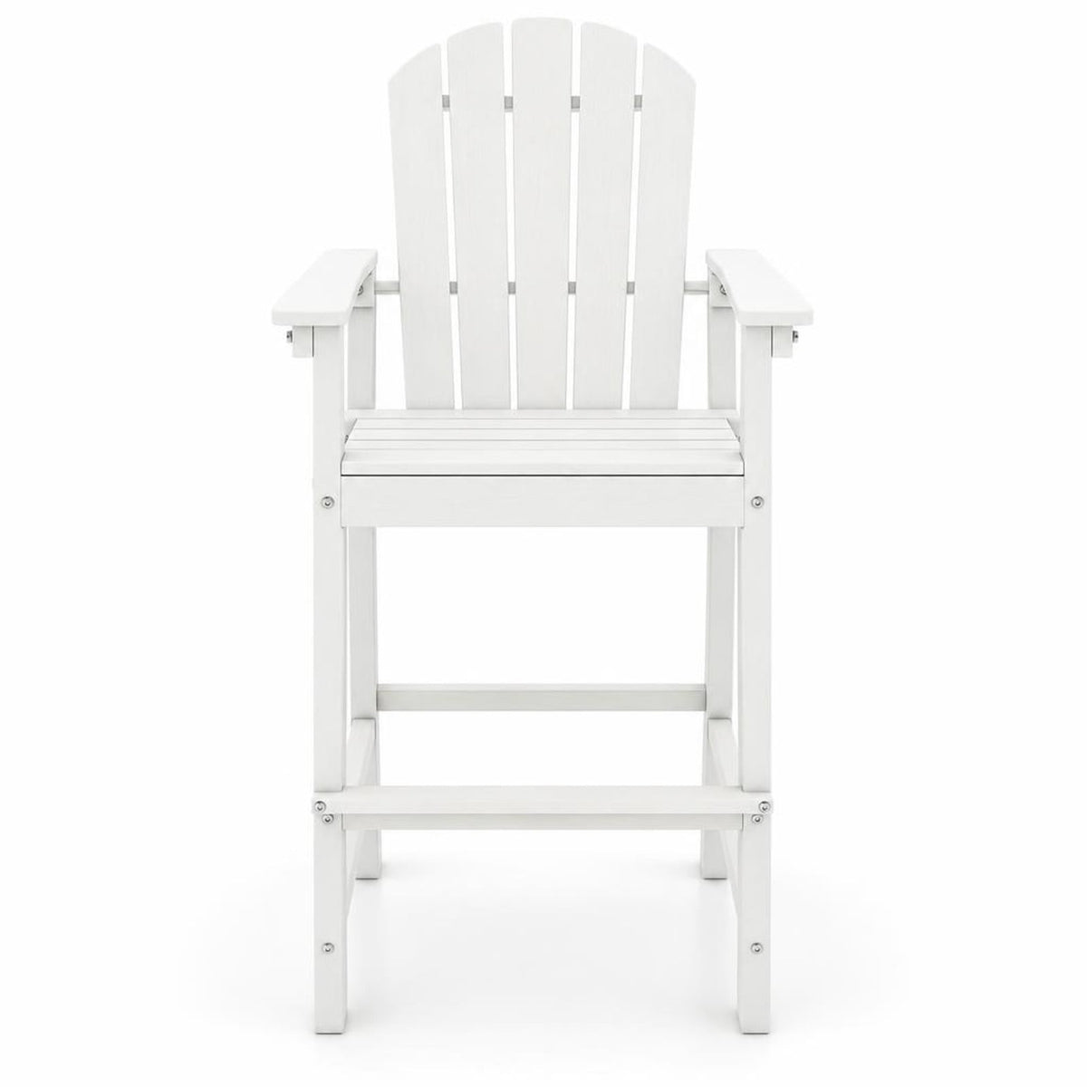 Airfind 30 Inches Counter Height Outdoor HDPE Bar Stool with Armrests and Footrest, 360 lbs Capacity, HDPE Frame, White