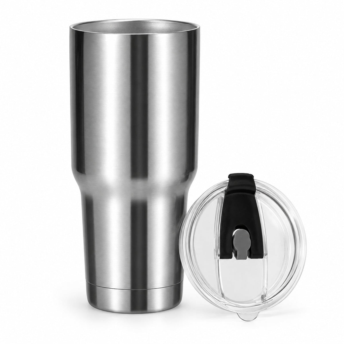 Airfind 30oz Stainless Steel Tumbler Cup Double Wall Vacuum Insulated Mug featuring Lid, 304 Stainless Steel AS PP Silicone Frame, Silver