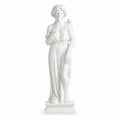 Airfind 31.5 Inch Outdoor Greek, Goddess Statue with Antique Finish and Column Base, Magnesium Oxide Fiber Filaments Frame, 9 Inch x 8 Inch x 31.5 Inch, White