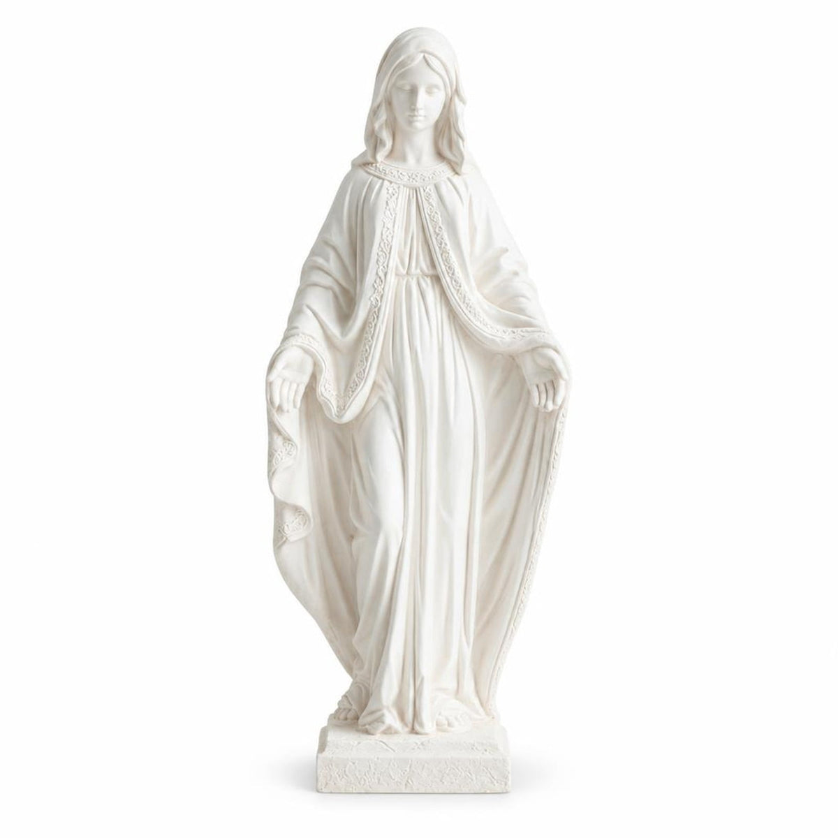 Airfind 31.5 Inch Virgin Mary Statue with Aged Finish for Yard Patio, Magnesium Oxide Fiber Filaments Frame, 8.5 x 8.5x 31.5 Footprint, White