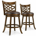 Airfind 31 Inch Counter Height Bar Stools Set of 2 with Rubber Wood Frame-31 Inch, 330 lbs Capacity, Rubber Wood PVC Leather Sponge Frame, Wood