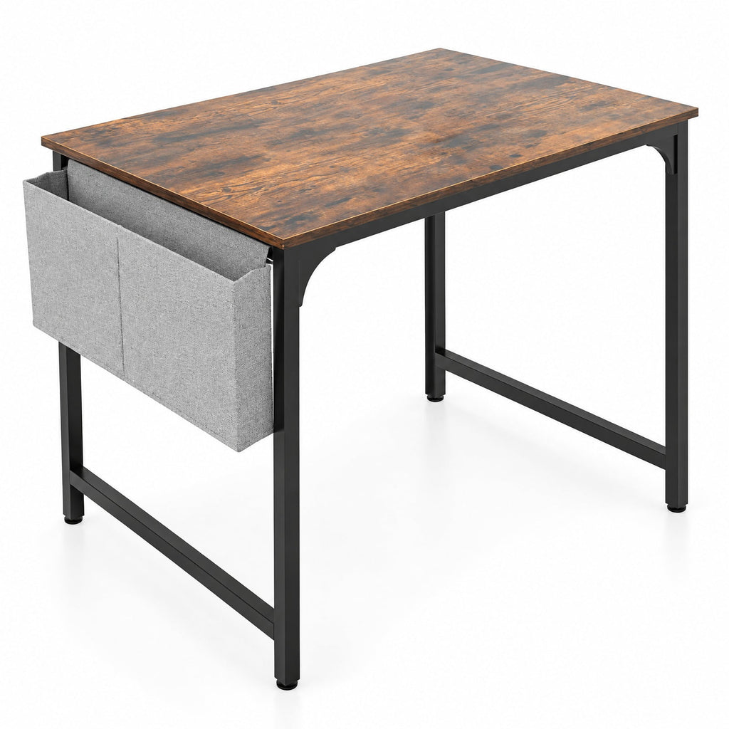 Airfind 32 Inch Home Office Desk with Charging Station Storage Bag and Headphone Hook, 210 lbs Capacity, Engineered Wood MDF Metal Fabric Frame