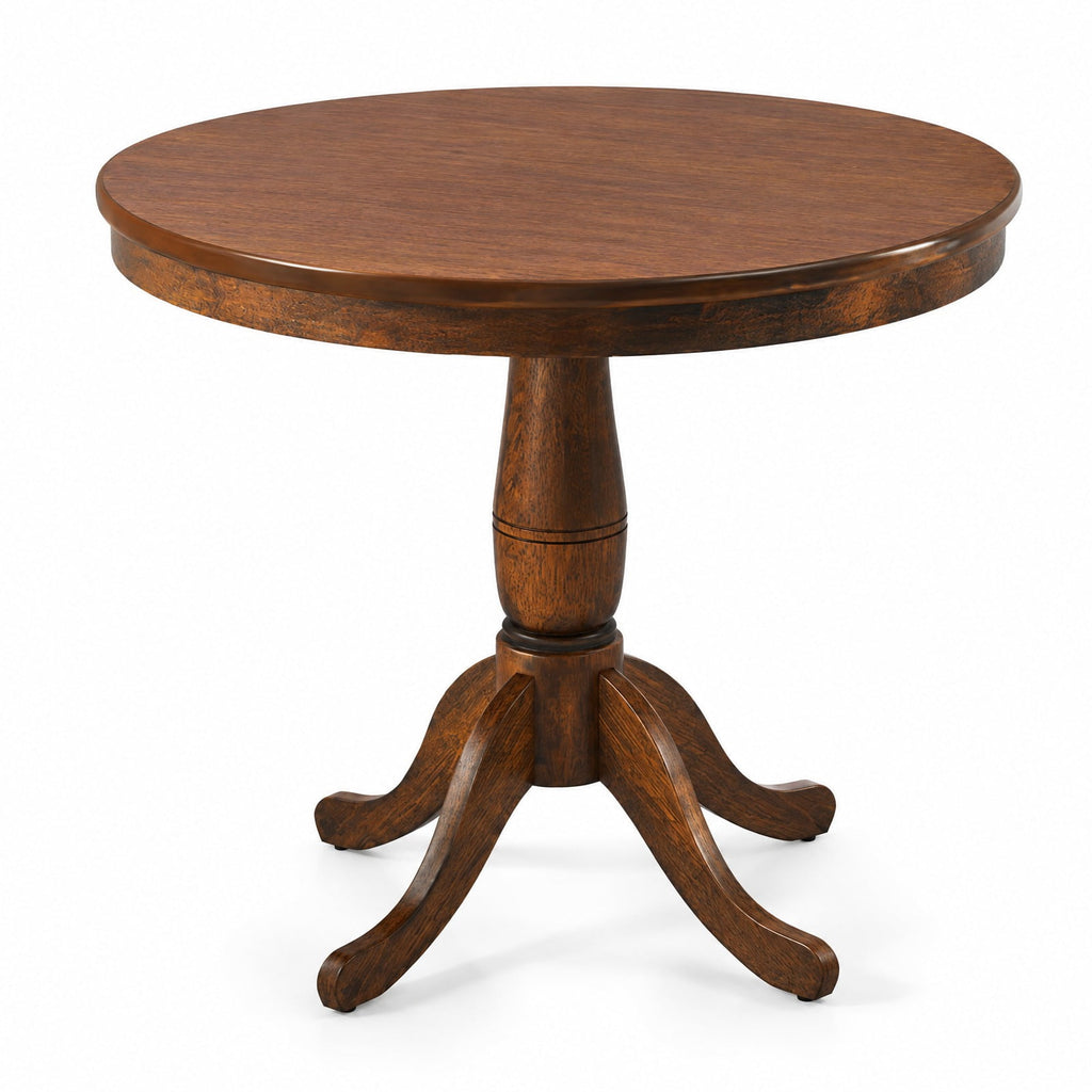 Airfind 32 Inch Wooden Round Pub Pedestal Side Table, MDF board Pedestal Frame, 32 x 30 Footprint, Walnut