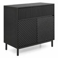 Airfind 32 Wide Buffet Cabinet with 2 Doors and 1 Drawer for Kitchen, 135 lbs Capacity, MDF Engineered Wood Metal Frame, Black