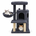 Airfind 33.5 Inch Cute Kitten Tower with 2-Tier Condo and Padded Top Perch, 22 lbs Capacity, Engineered Board Sisal Plush Fabric PP Polyester Frame