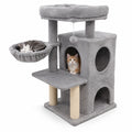Airfind 33.5 Inch Cute Kitten Tower with 2-Tier Condo and Padded Top Perch, 22 lbs Capacity, Engineered Board Sisal Plush Fabric PP Polyester Frame