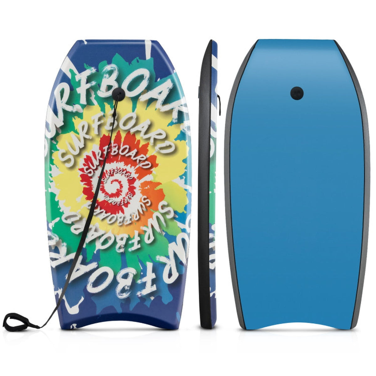 Airfind 33 Boogie Board with Beach Bloom Graphic Deck ¡ª EPS Core, XPE Top, HDPE Slick Bottom, Crescent Tail, Coiled Wrist Leash
