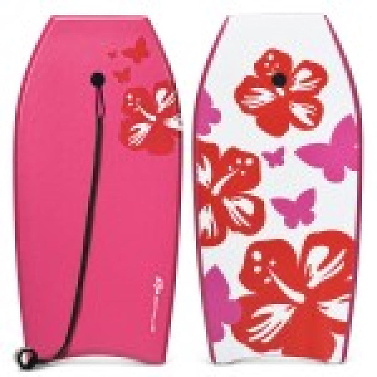 Airfind 33 Inch IXPE Bodyboard for Kids ¡ª Cool-Touch Deck, EPS Core, HDPE Slick Bottom, Crescent Tail, Coiled Wrist Leash Included (Pink)