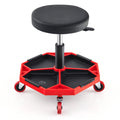 Airfind 330 LBS Capacity Pneumatic Rolling Mechanic Stool with Padded Seat, 20 x 20 x 16 inch Footprint, Red