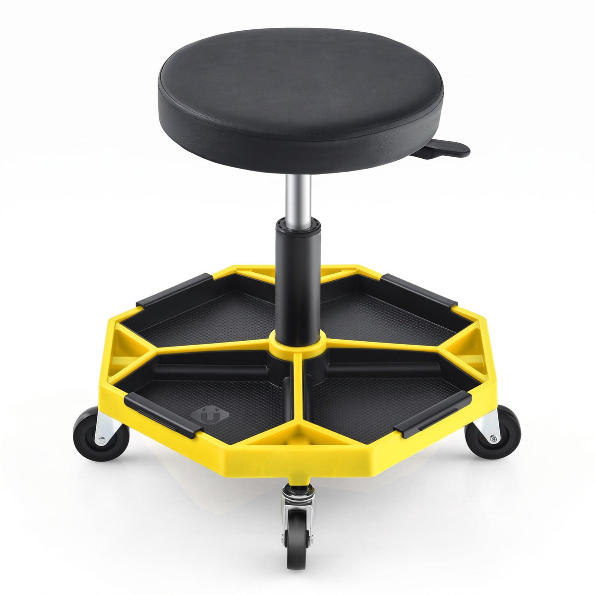Airfind 330 LBS Capacity Pneumatic Rolling Mechanic Stool with Padded Seat, 20 x 20 x 16 inch Footprint, Yellow