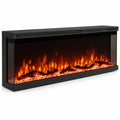 Airfind 36/40/50/60 Inch Wide 3-Sided Electric Fireplace Insert with Remote Control and 12 Flame Colors-50 Inch, Metal Tempered Glass Frame, Black