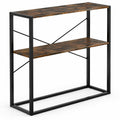 Airfind 36 Console Table 2-Tier Entryway Table with Wooden Open Shelves and Metal Frame, 66 lbs Capacity, Engineered Wood Metal Frame, Brown