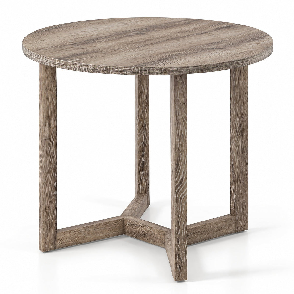 Airfind 36 Inch Round Wood Dining Table for 2-4 People with Wing-shaped Pedestal Base, 220 Lbs Capacity, Rubber Wood Mdf, 36 Inch X 30 Inch, Gray