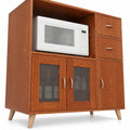 Airfind 36 Inch Sideboard Buffet Cabinet with Open Compartment, 125 lbs Capacity, Engineered Wood PC Frame, 36in × 16in × 35.5in Footprint, Brown