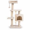 Airfind 36 Inch Tall Kitten Tower with Condo and Plush Perch, 22 Lbs Capacity, Engineered Wood Sponge Plush Fabric Sisal Base, Beige