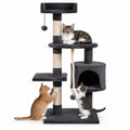 Airfind 36 Inch Tall Kitten Tower with Condo and Plush Perch, 22 lbs Capacity, Engineered Wood Sponge Plush Fabric Sisal Base Frame, Dark Gray
