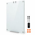 Airfind 36 x 24 Inches Glass Whiteboard with Eraser and Removable Tray, Tempered Glass Galvanized Metal Frame, 36 x 24 x 0.16 Footprint, White