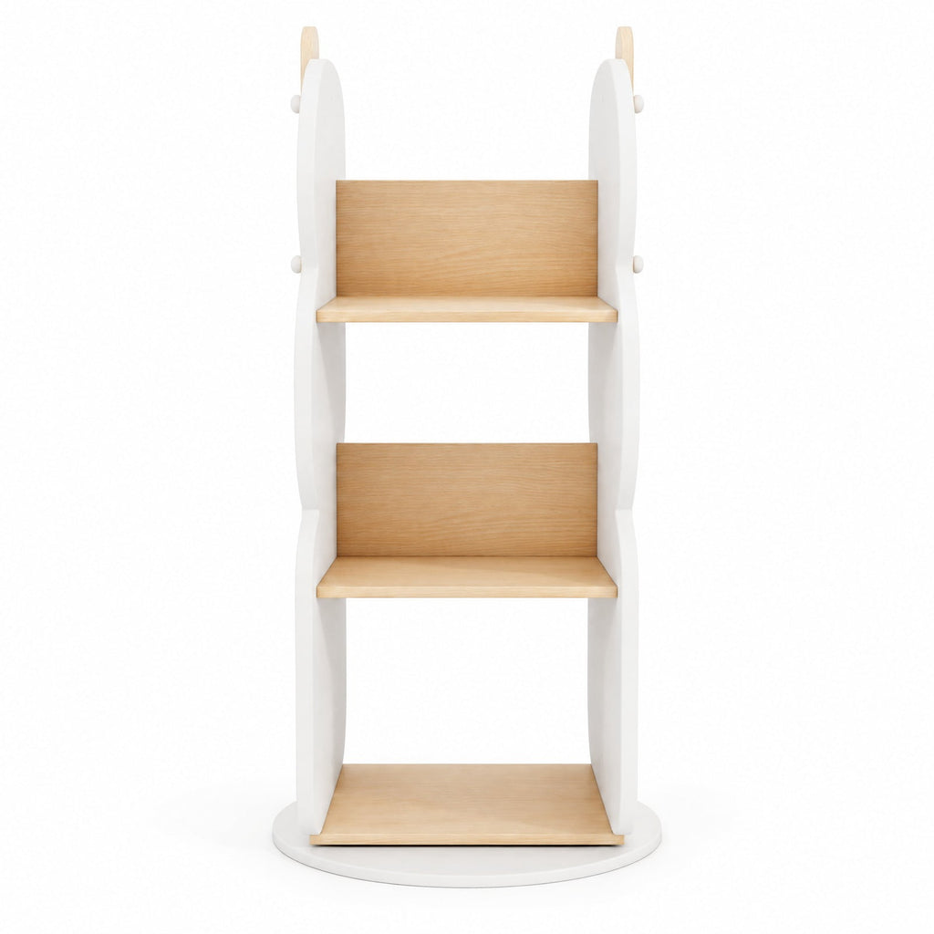 Airfind 360° Kids Rotating Bookshelf Toy Storage Organizer with 5 Shelves, Engineered Board Frame, White