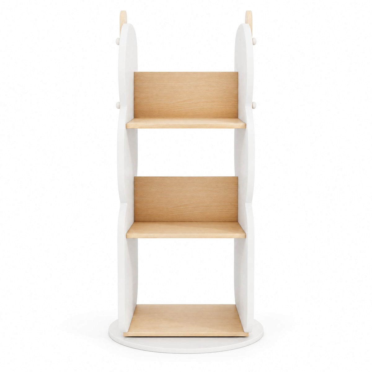 Airfind 360° Kids Rotating Bookshelf Toy Storage Organizer with 5 Shelves, Engineered Board Frame, White