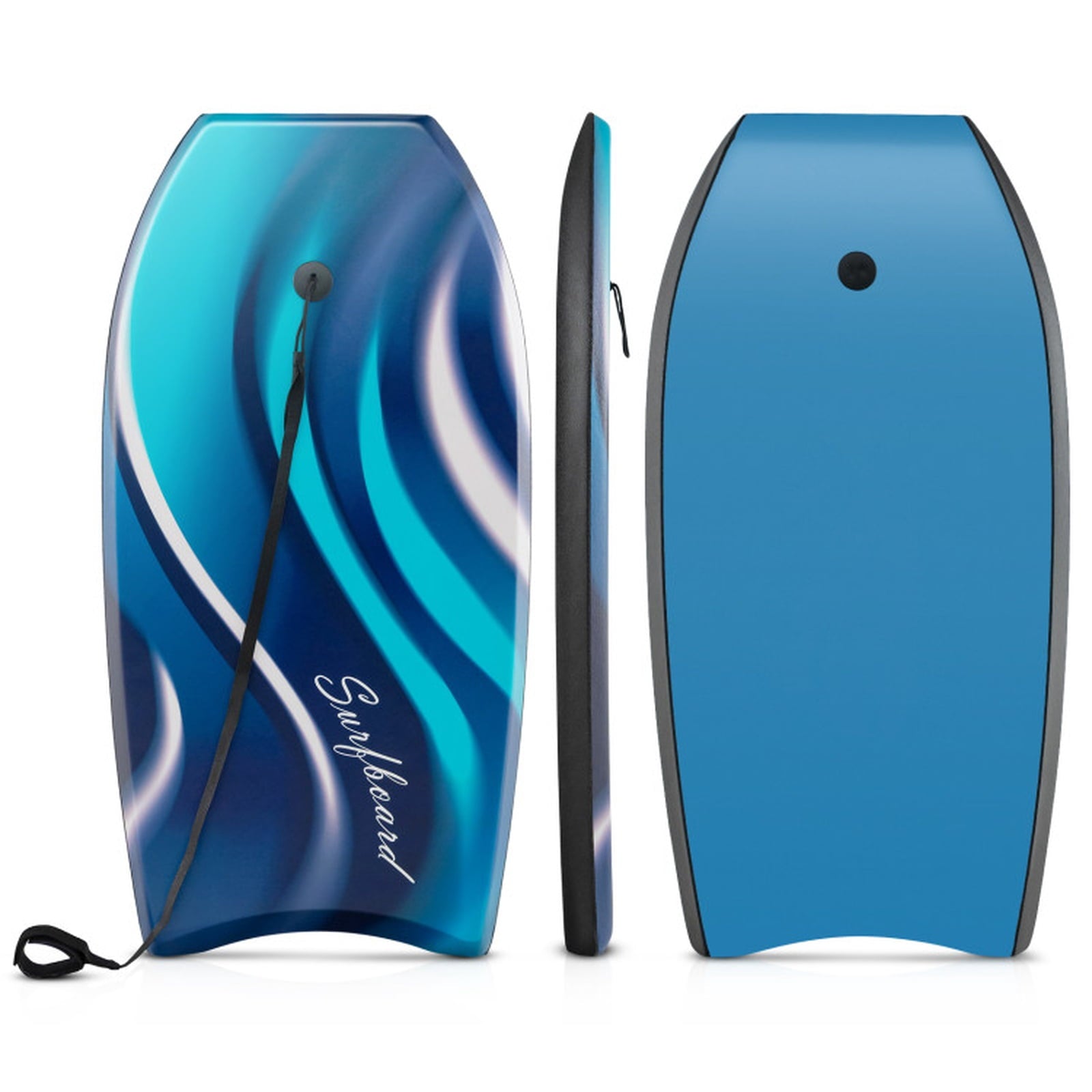 Airfind 37 Boogie Board with Tropical Reef Graphic Deck ¡ª EPS Core, XPE Top, HDPE Slick Bottom, Crescent Tail, Coiled Wrist Leash
