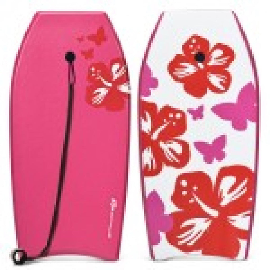 Airfind 37 Inch IXPE Bodyboard for Teens ¡ª Cool-Touch Deck, EPS Core, HDPE Slick Bottom, Crescent Tail, Coiled Wrist Leash Included (Pink)