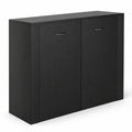 Airfind 38 Inch Buffet Modern Sideboard Cabinet with Storage, 88 lbs Capacity, Engineered Wood Frame, 38 Inch x 15.5 Inch x 32.5 Inch Footprint, Black