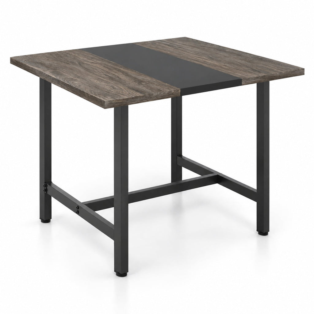 Airfind 39.5 Inches Square Conference Table Meeting Room Table with Thickened Tabletop, 200 lbs Capacity, Engineered Wood Metal Frame, Gray