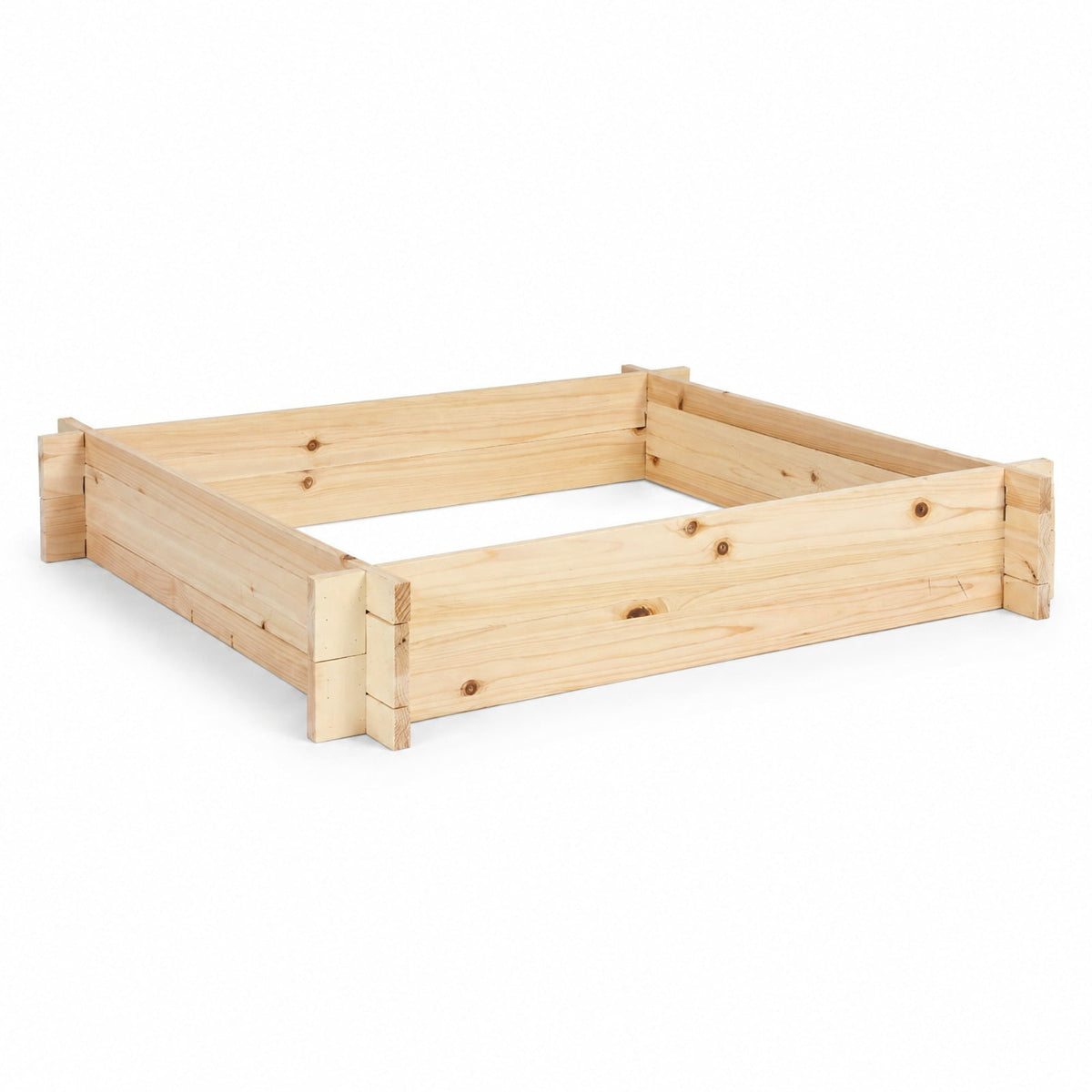 Airfind 39.5 x 39.5 Square Wooden Raised Garden Bed, Fir Wood Frame, 39.5 x 39.5 x 6.5 Footprint, Natural