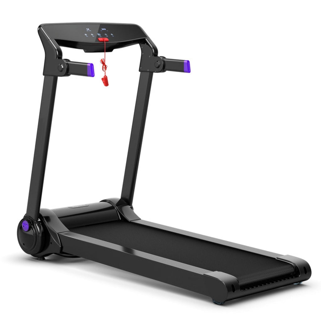 Airfind 3HP Folding Treadmill for Home with Audio Console and Cushioned Deck for Daily Cardio with 242 lb Capacity, Purple