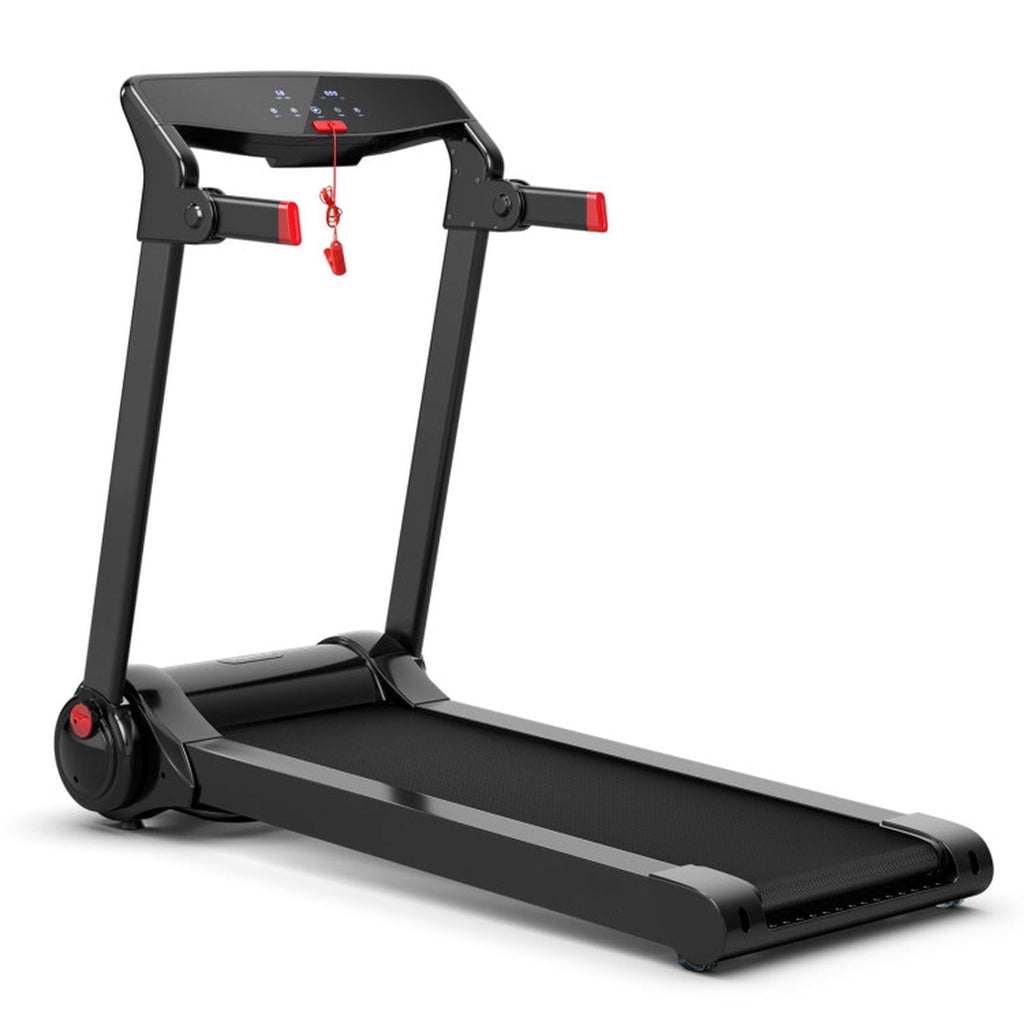 Airfind 3 HP Folding Treadmill with Audio Console Walking Treadmill for Home with Cushioned Deck and Transport Wheels Supports 242 lbs, Red