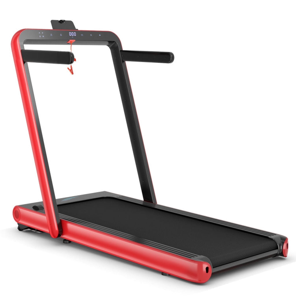 Airfind Folding Treadmill for home with 4.75HP 2-in-1 Walk-to-Run Motor and App Sync to track pace and calories for small spaces, Red
