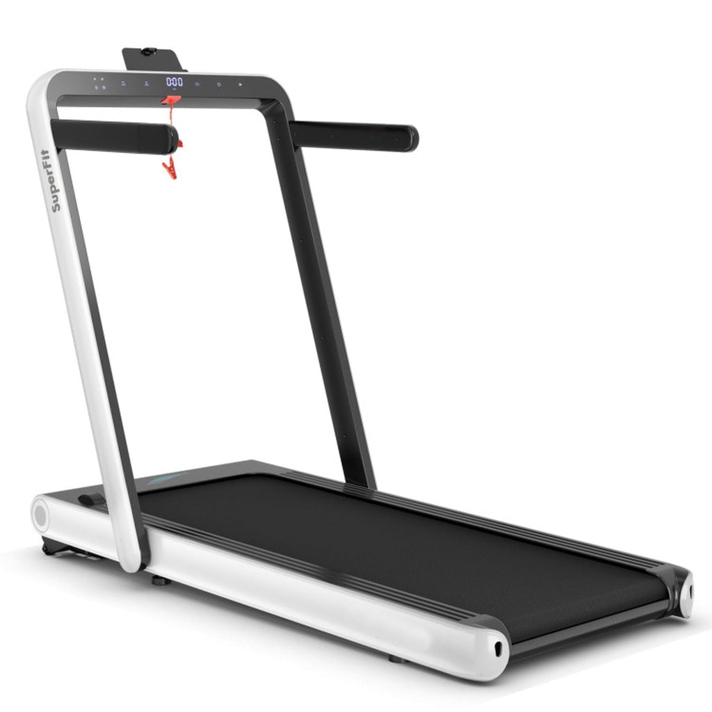 Airfind 4.75 HP 2-in-1 Walk-to-Run Folding Treadmill with App Sync Running Walking Treadmill for Home Supports 265 lbs, White