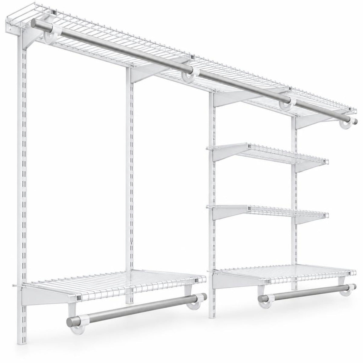 Airfind 4, 8 Feet Closet Organizers and Storage System with Hanging Rod for Laundry Bedroom, White, for Everyday Home Use, for Easy Setup