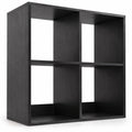 Airfind 4 Cube Bookshelf with Back Guardrail for Living Room Bedroom, 100 lbs Capacity, Engineered Wood Frame, 27.5 x 13 x 27.5 Footprint, Black