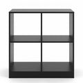 Airfind 4-Cube Kids Bookcase with Open Shelves, 60 lbs Capacity, Engineered wood Frame, 29 Inch x 13 Inch x 29 Inch Footprint, Black