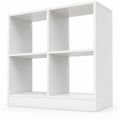 Airfind 4-Cube Kids Bookcase with Open Shelves, 60 lbs Capacity, Engineered wood Frame, 29 Inch x 13 Inch x 29 Inch Footprint, White