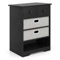 Airfind 4-Drawer Dresser Modern Chest Storage Organizer with Open Shelves, 100 lbs Capacity, Engineered Wood MDF Fabric Frame, Black