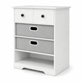 Airfind 4-Drawer Dresser Modern Chest Storage Organizer with Open Shelves, 100 lbs Capacity, Engineered Wood MDF Fabric Frame, White