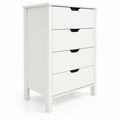 Airfind 4-Drawer Dresser Wooden Nightstand with Anti-Tipping Kits, 44 lbs Capacity, Engineered Wood MDF Frame, 24 x 16 x 37.5 Footprint, White
