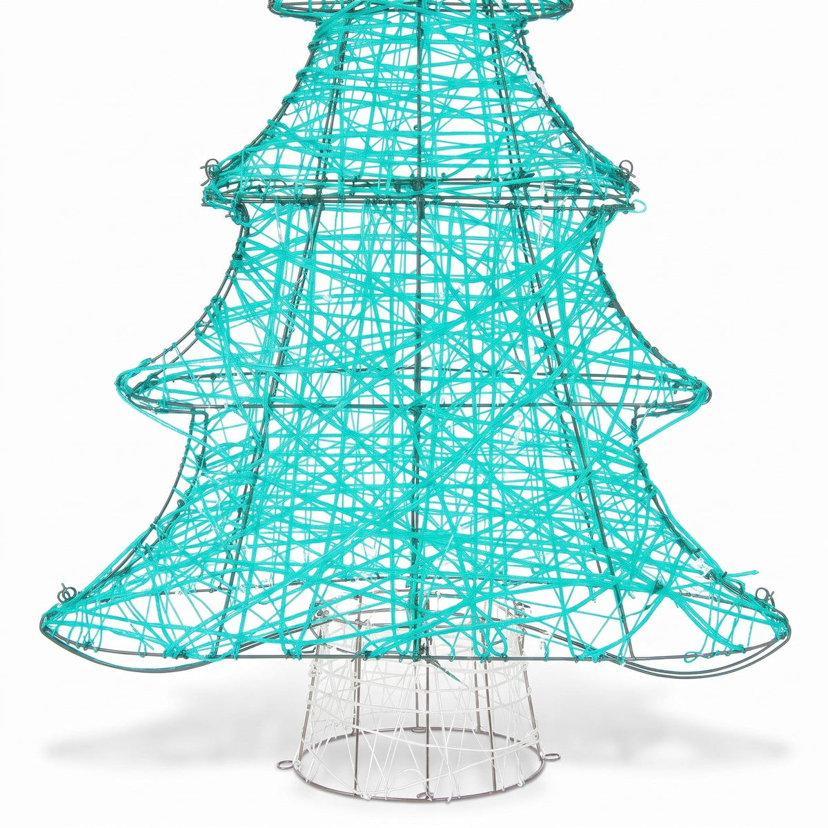 Airfind 4 Feet Lighted Artificial Christmas Tree with 520 LED Lights and Top Star, Metal Copper PVC Large Frame, Green and Yellow