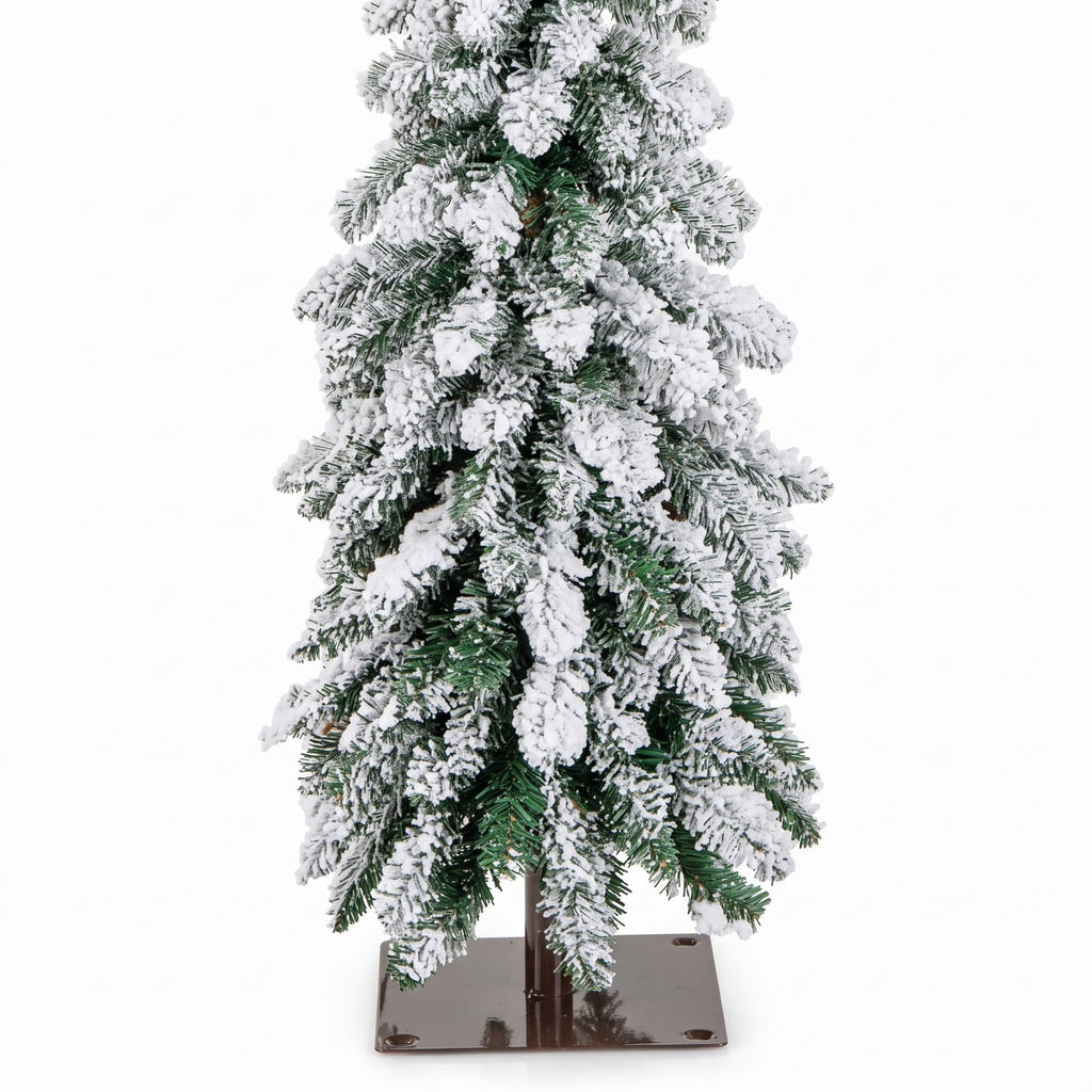 Airfind 4 Feet Pre-Lit Artificial Christmas Tree Snow, PVC Frame, Tree Height 4 ft, Tree Width 1.5 ft, Diameter of Stand 10 x 10