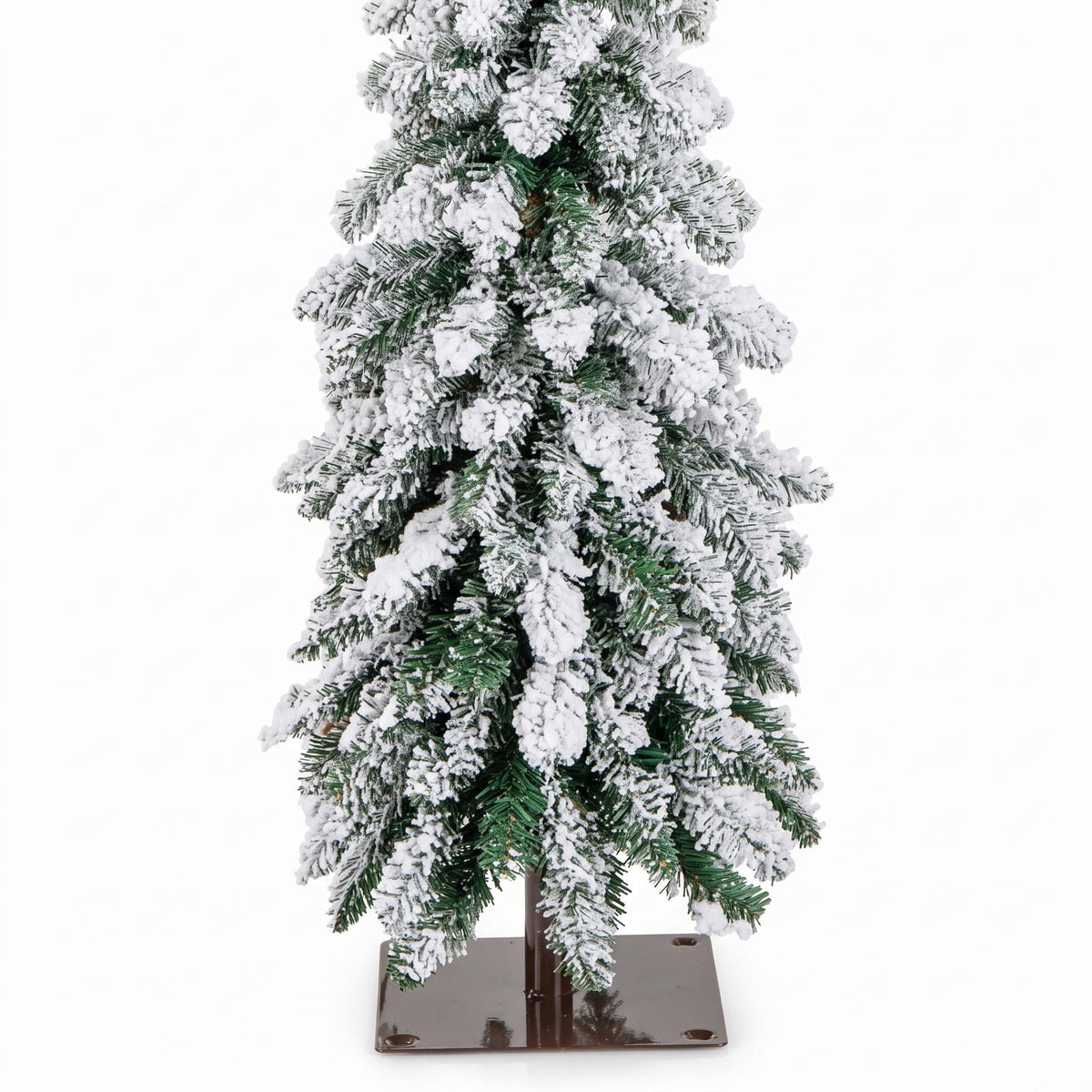 Airfind 4 Feet Pre-Lit Artificial Christmas Tree Snow, PVC Frame, Tree Height 4 ft, Tree Width 1.5 ft, Diameter of Stand 10 x 10