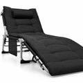Airfind 4-Fold Oversize Padded Folding Lounge Chair with Removable Soft Mattress, 330lbs Capacity, Steel fabric sponge Frame, Black