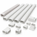 Airfind 4 Inches W Mini Decorative PVC Slim Line Cover Kit-16.5ft, PVC Straight Duct Frame, 39.5 x 2.7 x 4 Flexible Duct Footprint, White