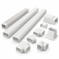Airfind 4 Inches W Mini Decorative PVC Slim Line Cover Kit-4 inches, PVC Straight Duct Frame, 39.5 x 2.7 x 4 Flexible Duct Footprint, White
