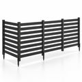 Airfind 4-Panel Wooden Outdoor Privacy Fence with Ground Stakes, Fir Wood Frame, Black, Product Dimensions of Each Screen 38.5 Inch