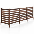 Airfind 4-Panel Wooden Outdoor Privacy Fence with Ground Stakes, Fir Wood, Product Dimensions of Each Screen 38.5 Inch, Brown